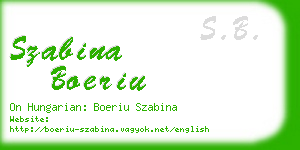 szabina boeriu business card